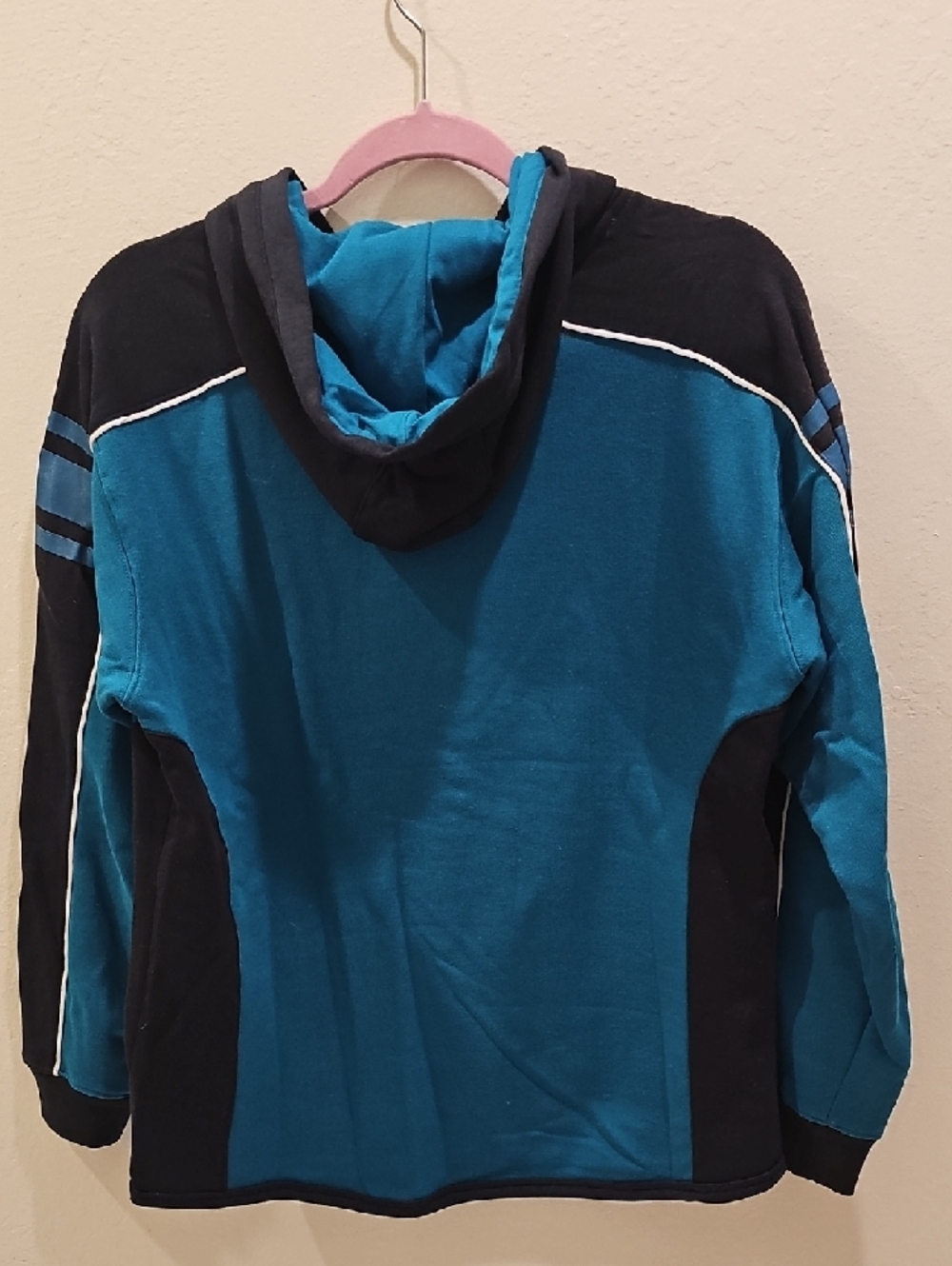 Women's Teal & Black Hockey Lace-Up Hoodie with Sharks Logo - Picture 8 of 9
